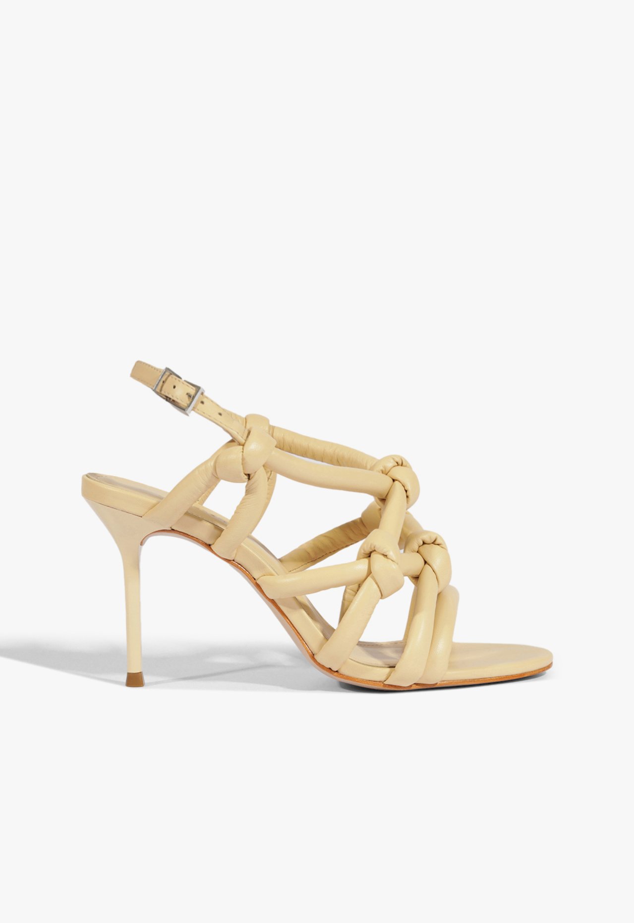 Sandália Couro Tiras Puff Bege | Schutz