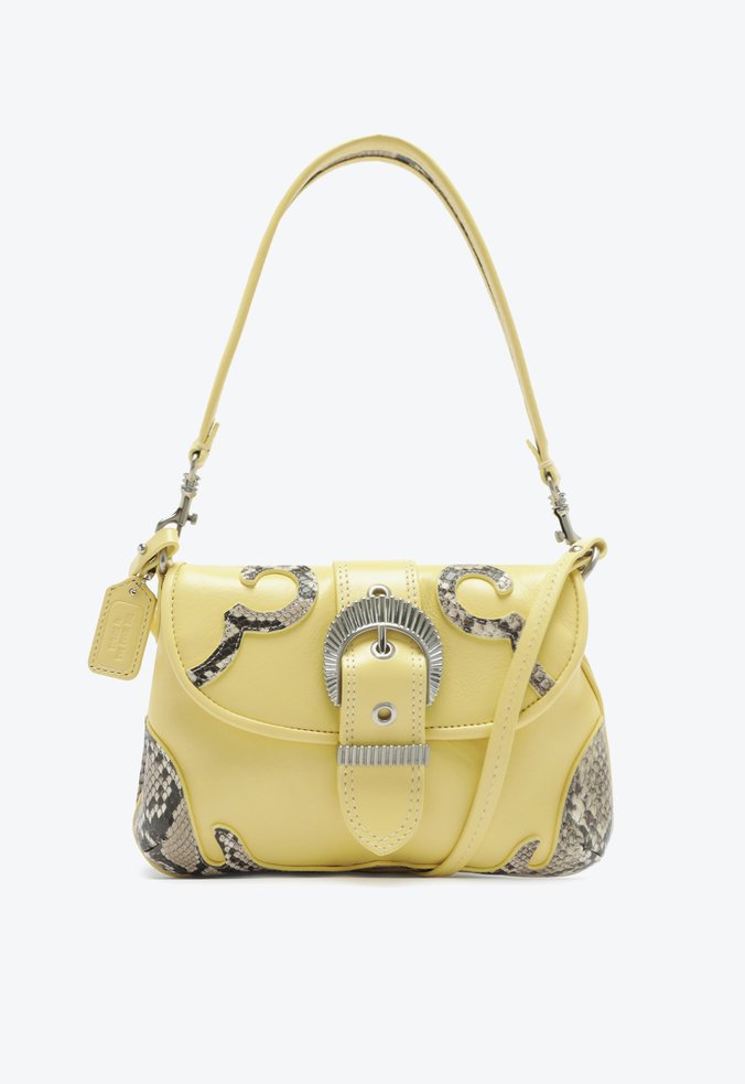 Bolsa Shoulder Texas Couro Amarela