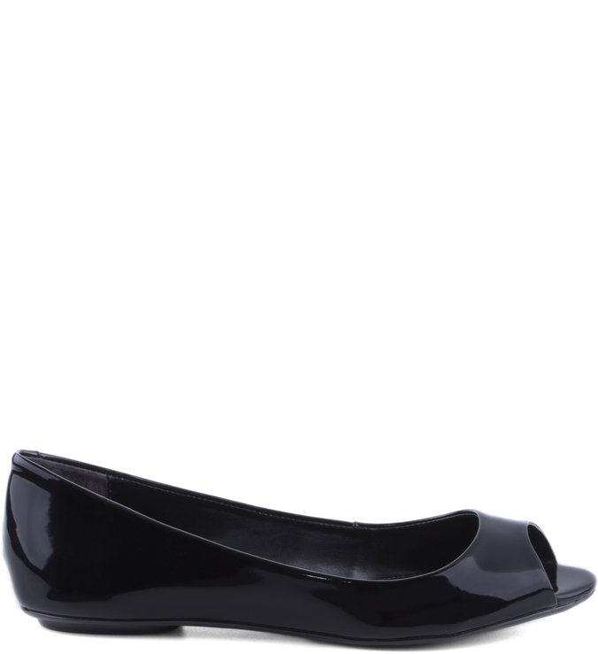 Sapatilha Peep Toe Verniz Black