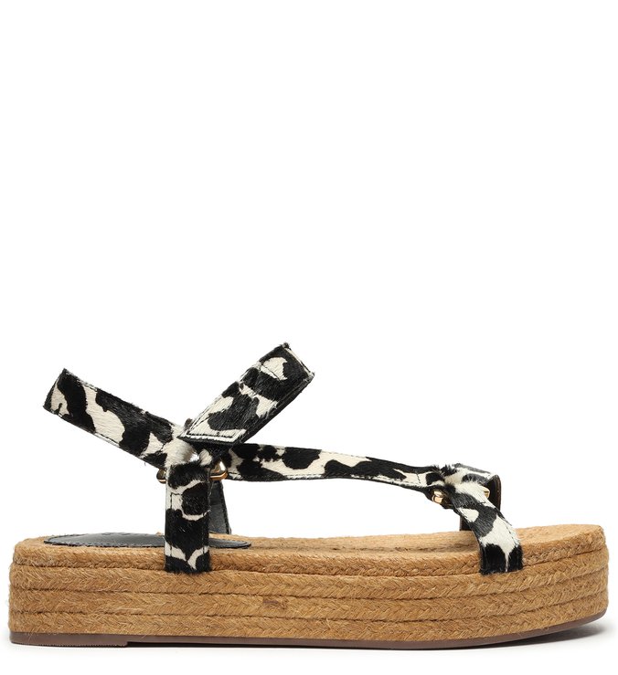 Sandália Papete Flatform New Sporty Animal Print