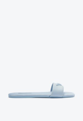 Chinelo Casual Flats Couro Azul