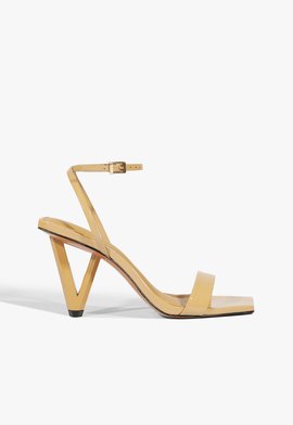 Sandália Salto Triangle Bege