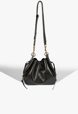 Bolsa Tiracolo Bucket Hazel Couro Preta