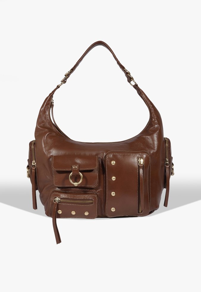 Bolsa Shoulder Média Couro Marrom