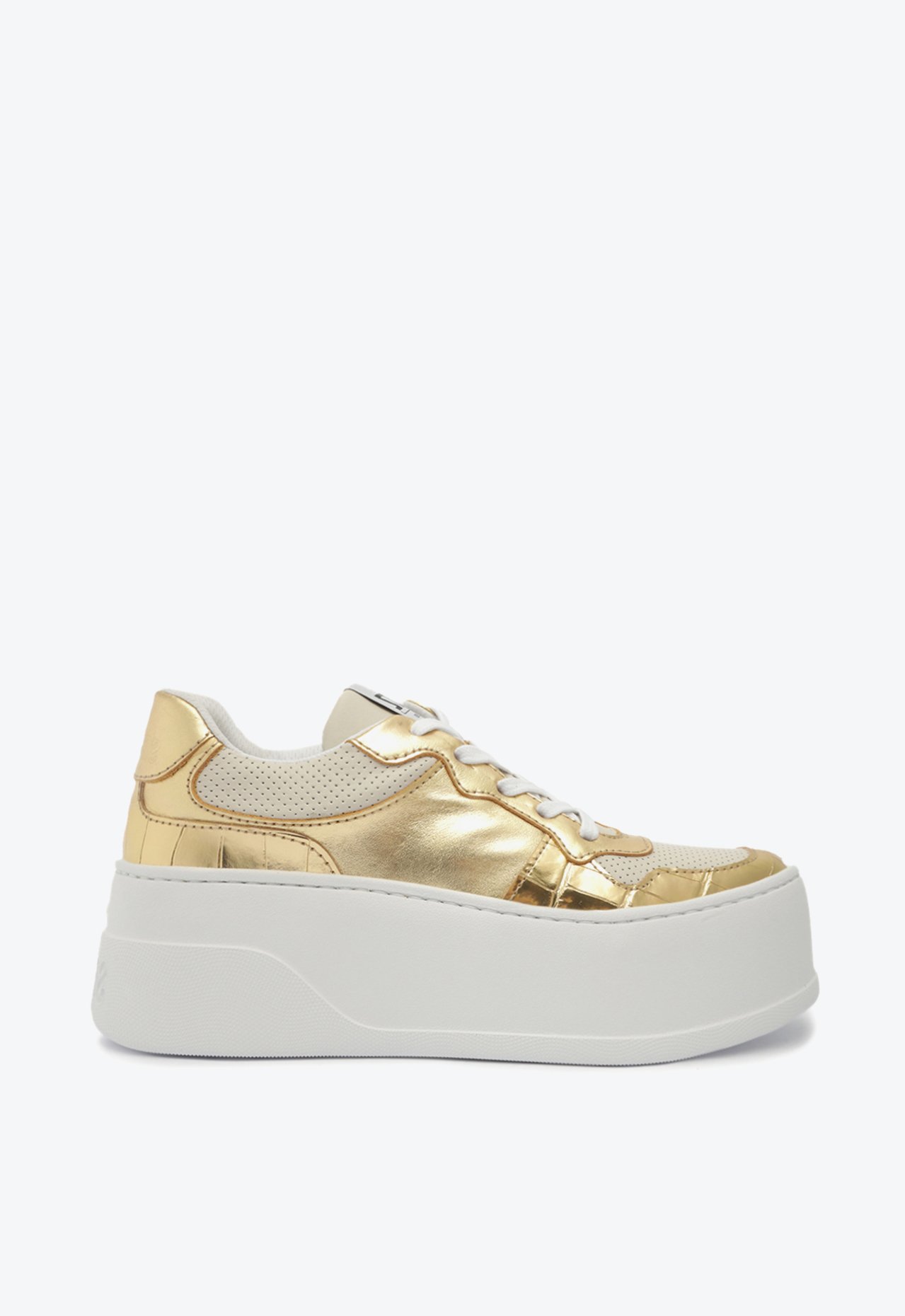 Tenis plataforma dourado clearance