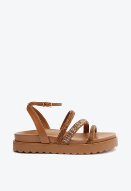 Sandália Papete Brilho Marrom