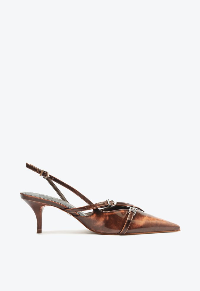Sapato Mule Veronica Couro Marrom