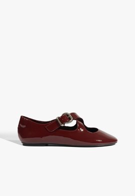Sapatilha Myriam Flat Couro Animal Vermelha