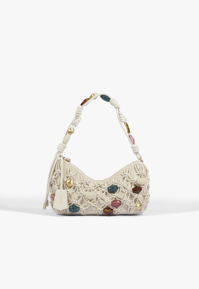 Bolsa Tiracolo Shoulder Dee Braided Pequena Branca