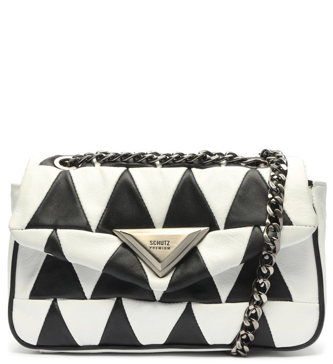 Bolsa Tiracolo New 944 Patchwork Preto e Branco