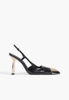 Sapato Scarpin Slingback Verniz Preto