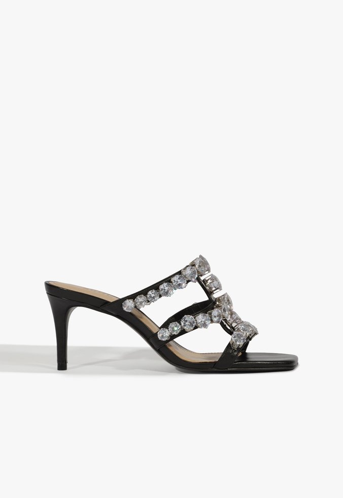 Mule Pedraria Couro Preto