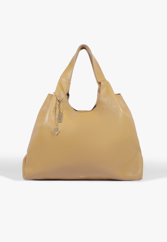 Bolsa Hobo Grande Agnes Couro Amarelo