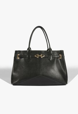 Bolsa Tote Sally Grande de Couro Preta