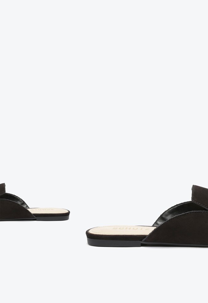Sapato Mule Rasteira Nobuck Preto Sapato Mule Rasteira Nobuck Preto