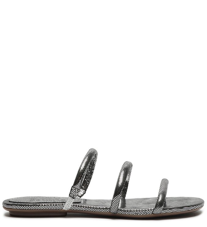 Sandália Rasteira Arc Metallic Prata