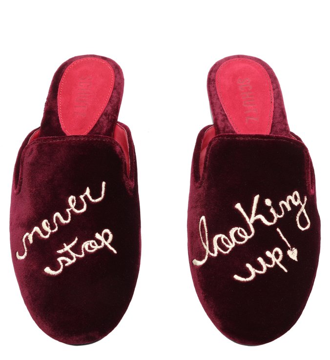 Homewear Flat Mule Sofi Velvet Wine Homewear Flat Mule Sofi Velvet Wine
