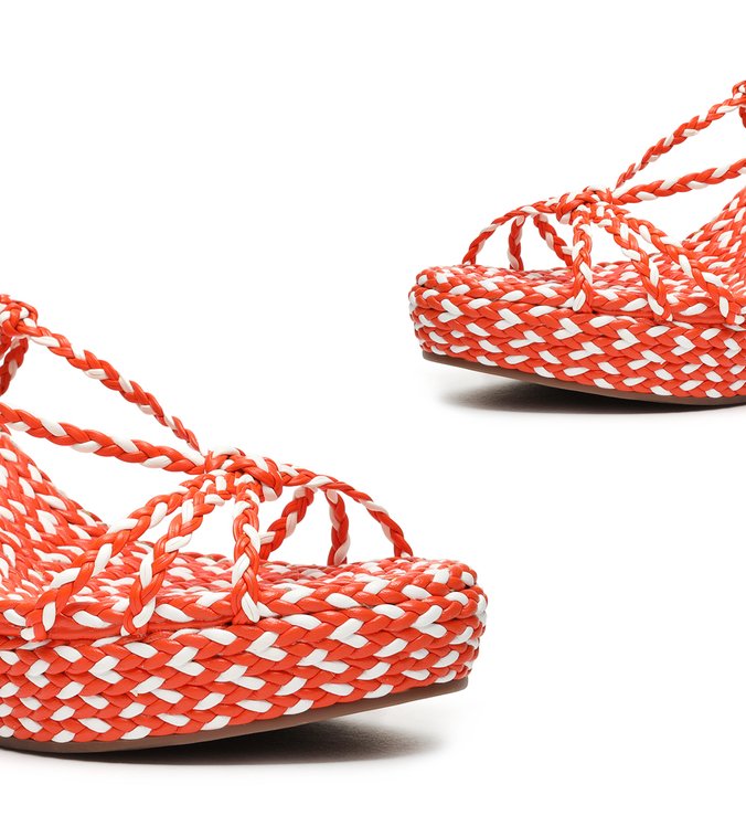 Sandália Anabela Freshfull Braid Orange Sandália Anabela Freshfull Braid Orange