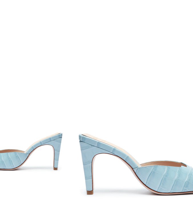Schutz X Ginger Mule Geometric Croco Blue Schutz X Ginger Mule Geometric Croco Blue