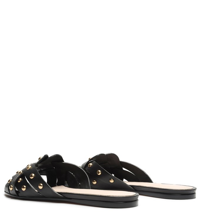 Sandália Flat Trama Studs Black Sandália Flat Trama Studs Black