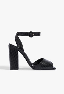 Sandália Couro Snake Preta