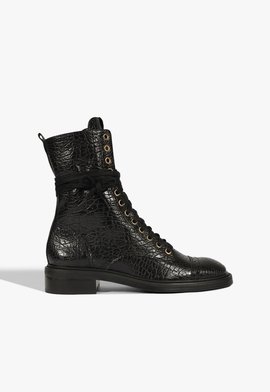 Bota Coturno Kelly Couro Preto