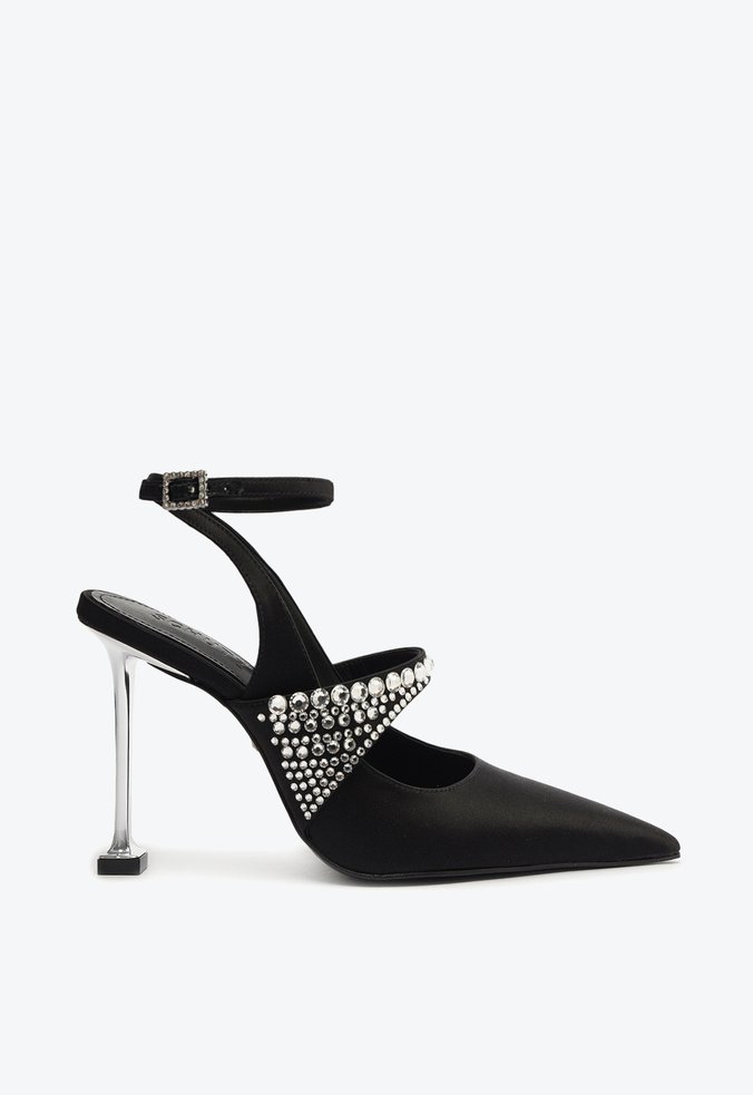 Slingback Louise Crystal by Swarovski Preto