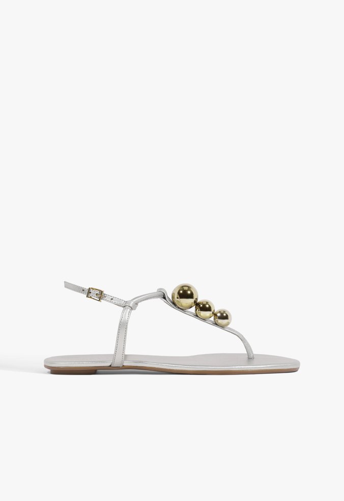 Sandália Strings Mettalic Balls Branco