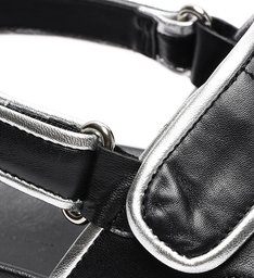 Sporty Sandal Leather Black/Silver