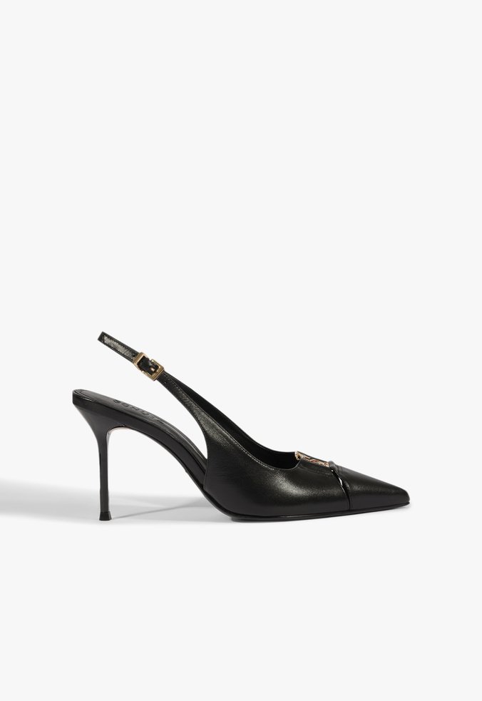 Slingback Salto Fino Preto