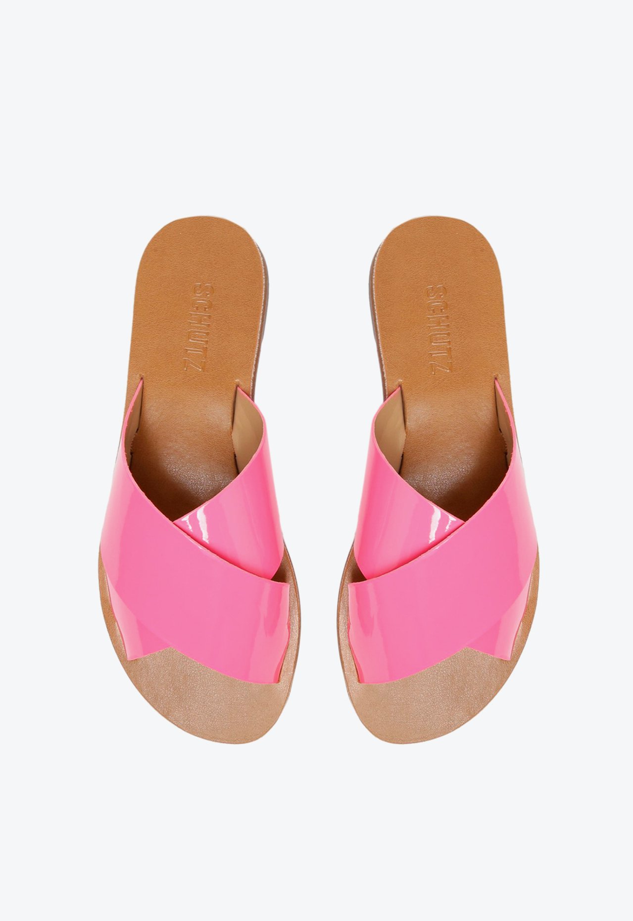 Kit Sandália Slide Cross Verniz Rosa | Schutz