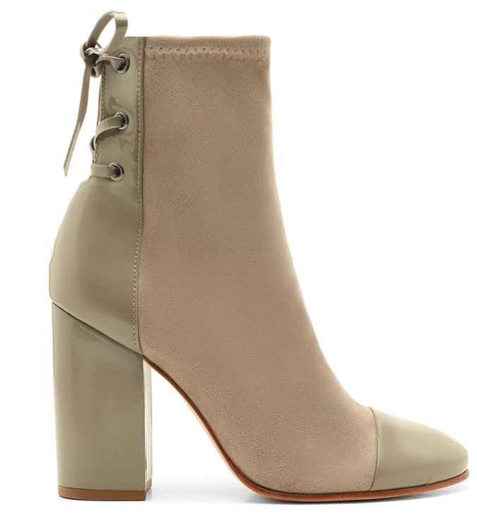Bota Amarração Vinil Stretch Bege Bota Amarração Vinil Stretch Bege