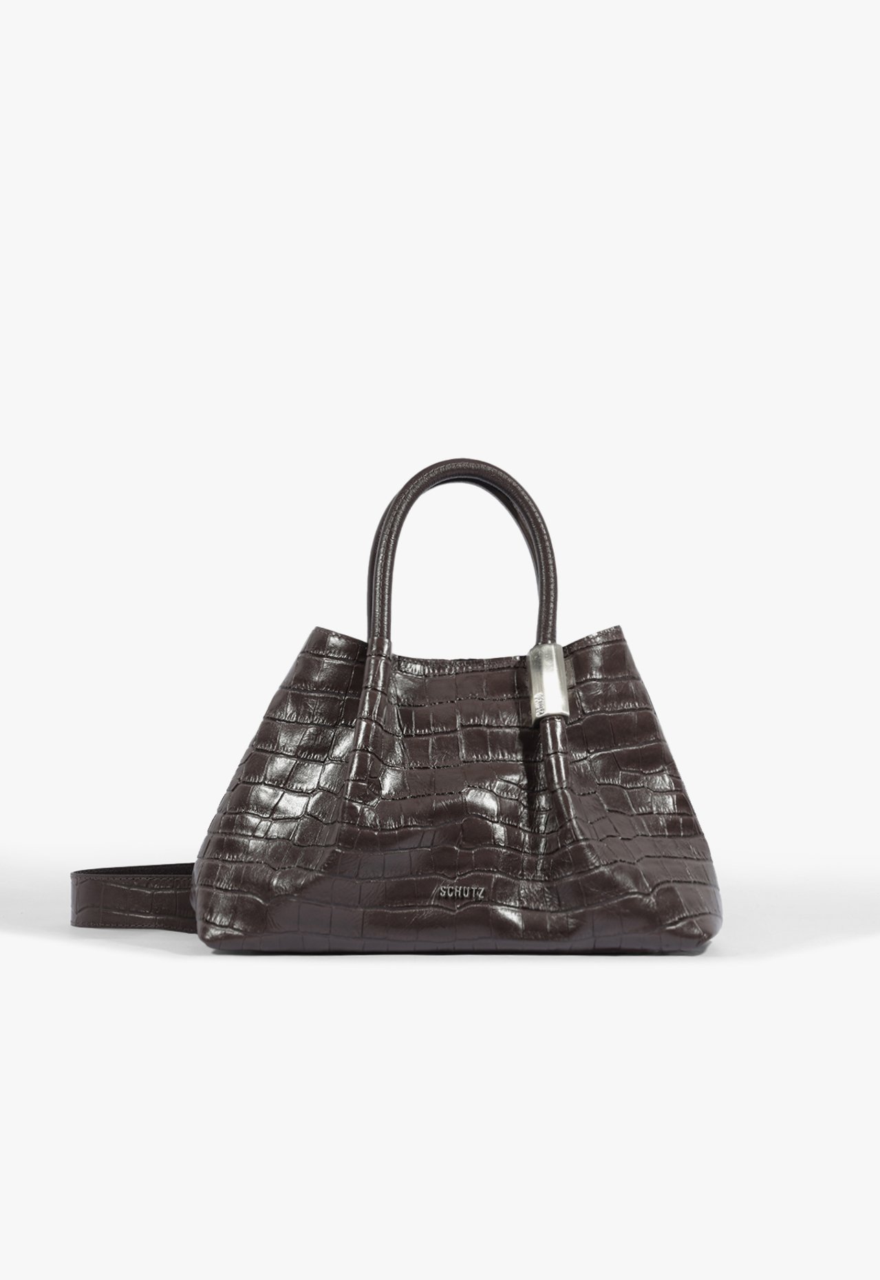 Bolsa Tote Couro Croco Marrom | Schutz