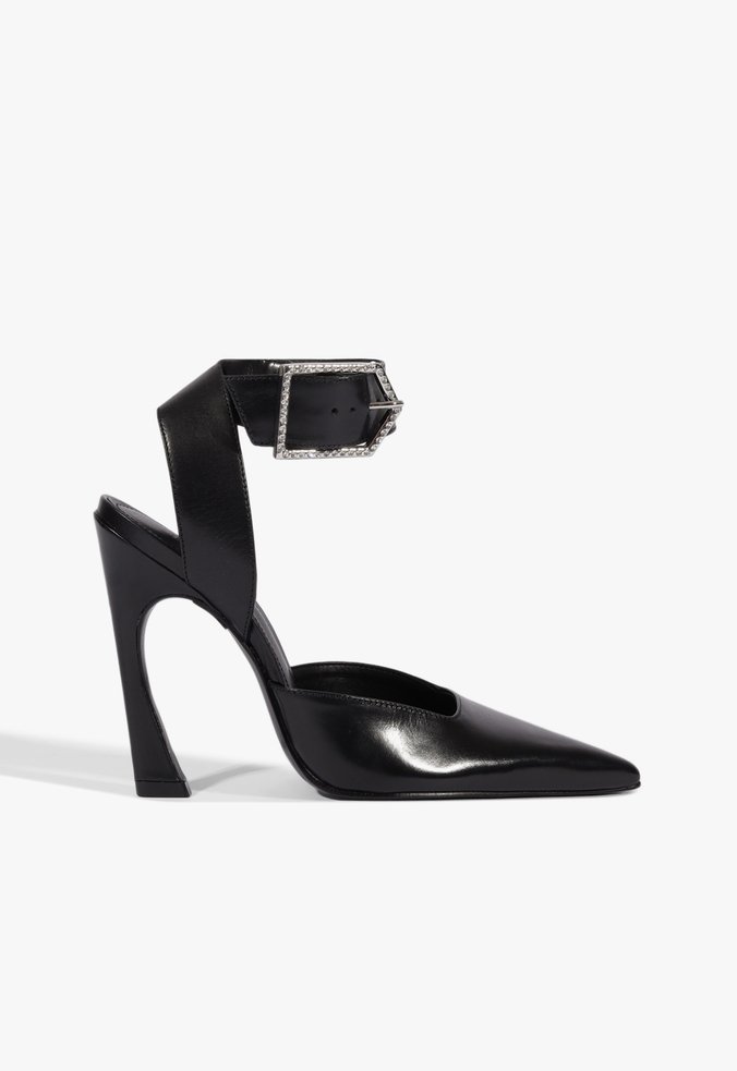 Scarpin Glam Couro Preto
