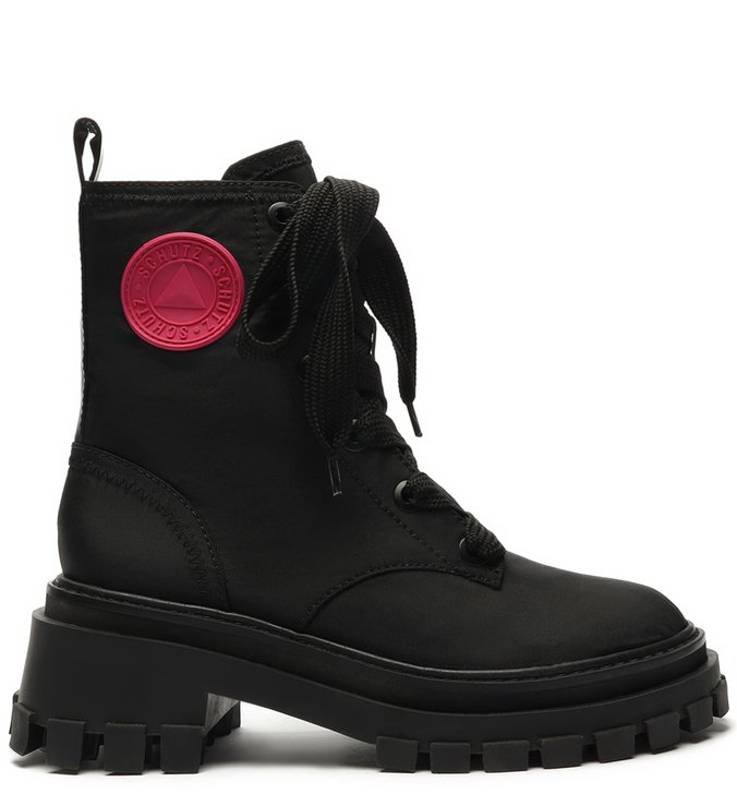 Bota Coturno Tratorado Nylon Preto