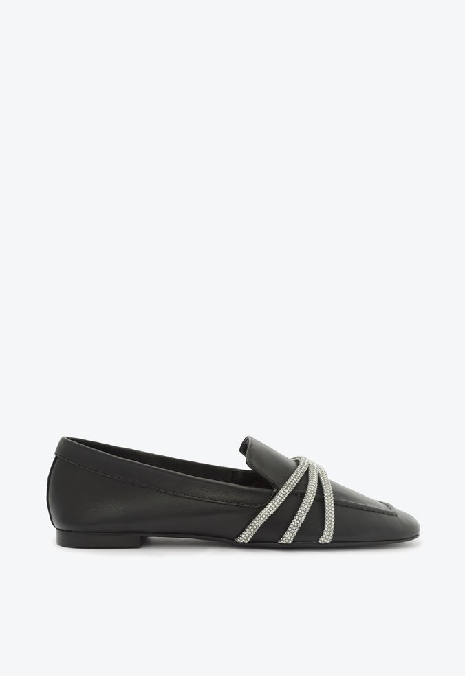 Mocassim Couro Brilho Preto