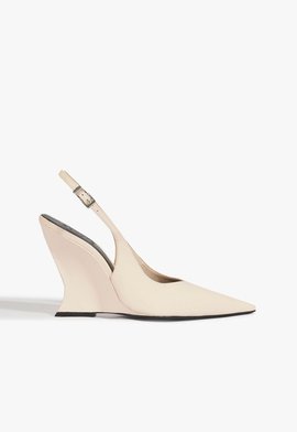 Slingback Scarpin Siena Couro Branco