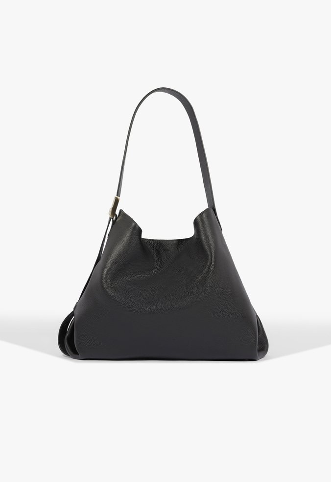 Bolsa Hobo Jane Média Couro Preta