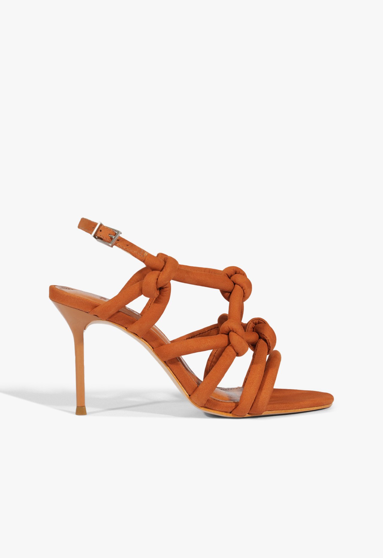 Sandália Camurça Salto Alto Fino Marrom | Schutz