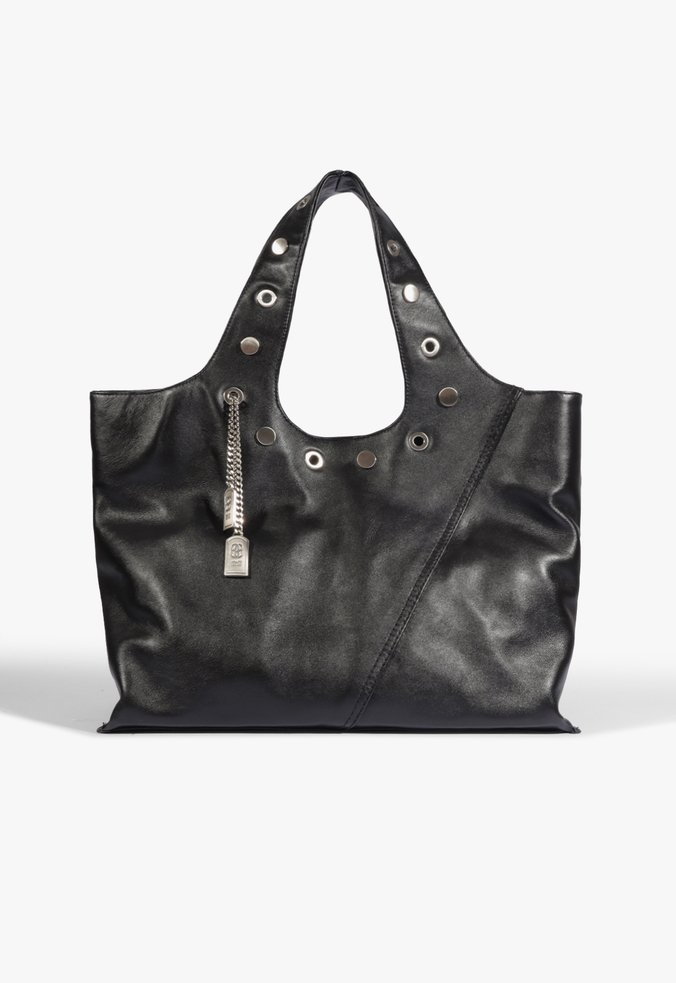Vista 3 Bolsa Shopping Paige Couro Preta | Schutz Schutz BR Preto Schutz BR Preto