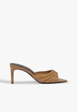 Sandália Mule Couro Bege