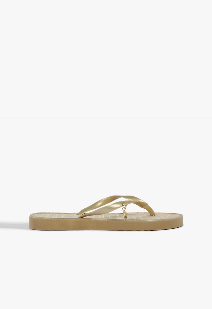 Chinelo Couro Dourado