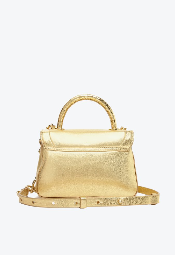 Bolsa Tote Tiracolo Celebration Couro Snake Dourado Bolsa Tote Tiracolo Celebration Couro Snake Dourado