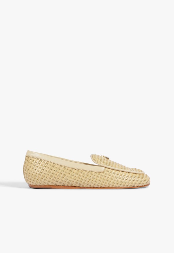 Mocassim Couro Trama Bege