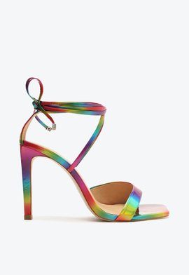 Sandália Salto Alto Sharon Amarração Colorida