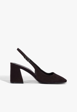 Slingback Leia Block Camurça Marrom