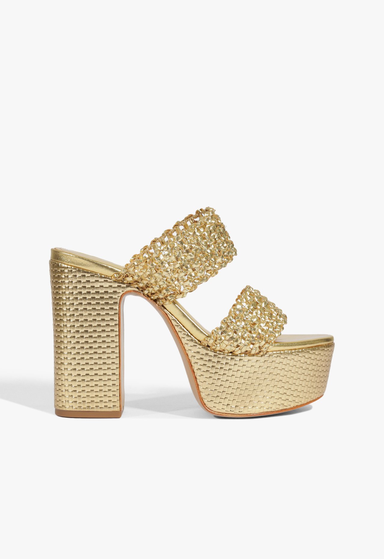 Tamanco Meia Pata Couro Dourada | Schutz