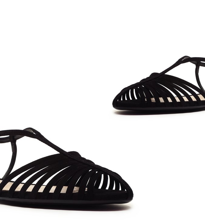 Flat Retro Nobuck Black Flat Retro Nobuck Black