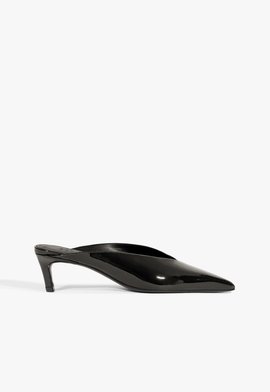 Mule Loren Couro Verniz Preto