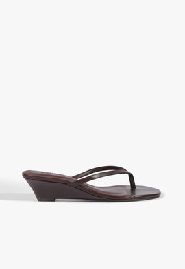 Sandália Roslyn Wedge Casual Couro Marrom